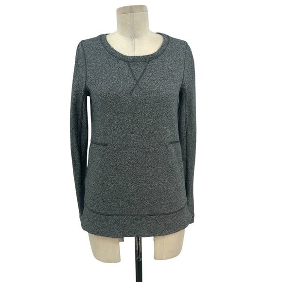 Lululemon Exhalation Pullover Heathered Speckled Black Gray Size 4 - Picture 1 of 10